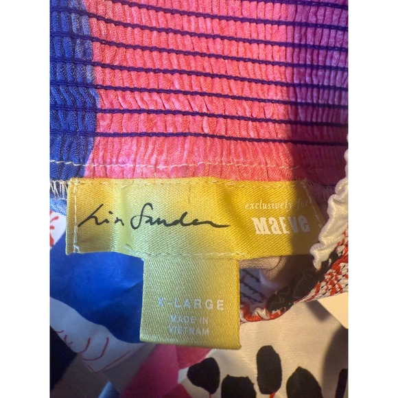 Anthropologie‎ Maeve Lisa Sander Floral Wide Leg Pants Blue Pink boho whimsi XL - Picture 9 of 9